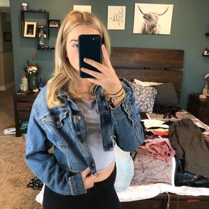 cropped jean jacket
